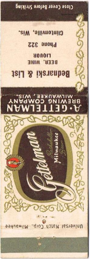 Gettelman Rathskeller Milwaukee Beer