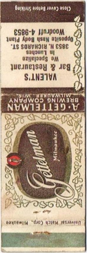 Gettelman Rathskeller Milwaukee Beer