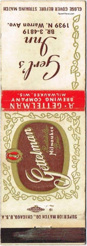 Gettelman Rathskeller Milwaukee Beer