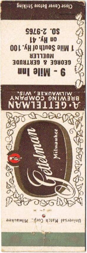 Gettelman Rathskeller Milwaukee Beer Dupe