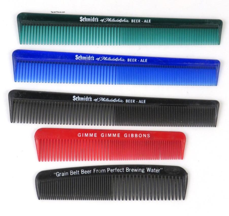 Gibbons Schmidt Grain Belt Beer Combs Lot of Five