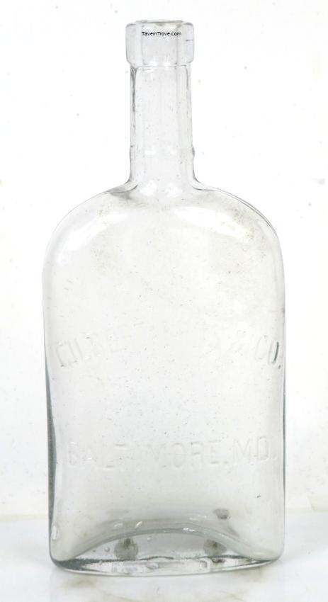 Gilbert Bros. & Co. Embossed Whiskey Bottle Baltimore Maryland