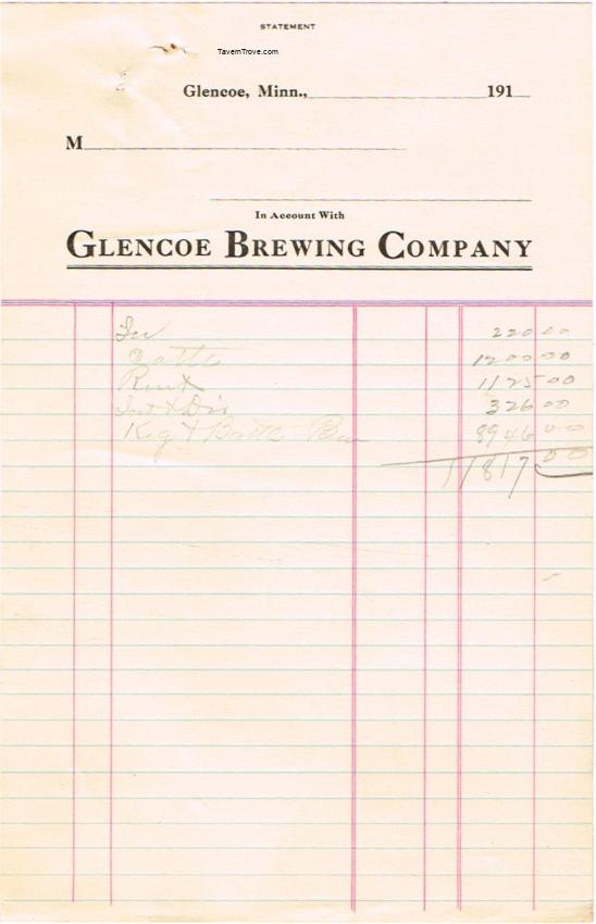 Glencoe Brewing Co.  Billhead zxz
