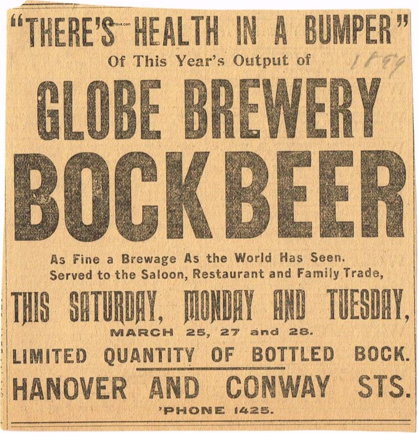 Globe Bock Beer