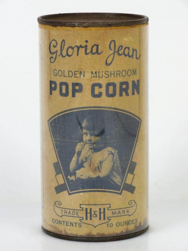 Gloria Jean Golden Mushroom FULL Paper Label Pop Corn Popcorn