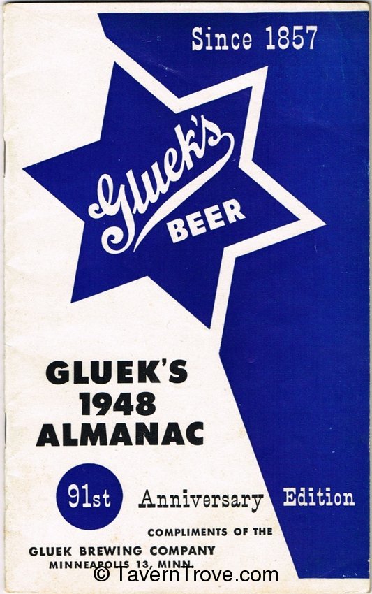 Gluek Beer 1948 Almanac