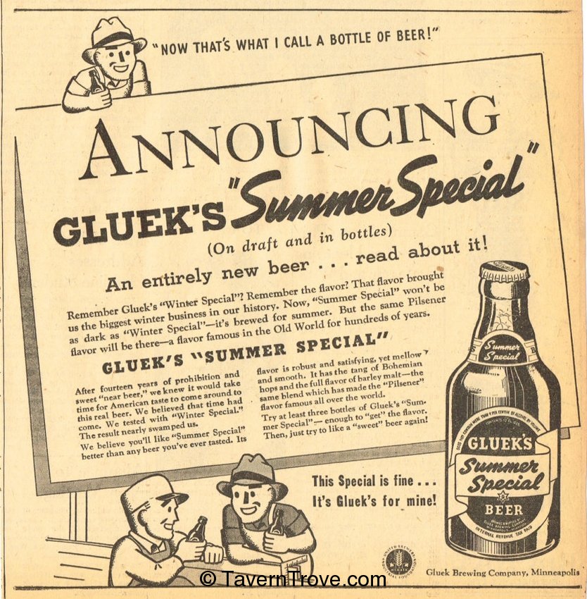 Gluek's Summer Special Beer