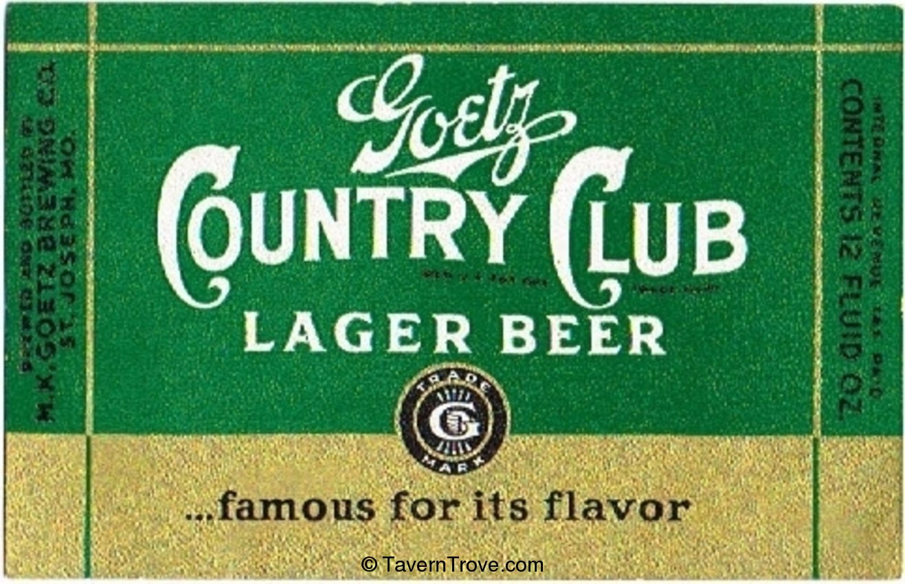 Goetz Country Club Lager Beer