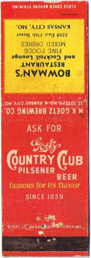 Goetz Country Club Pilsener Beer