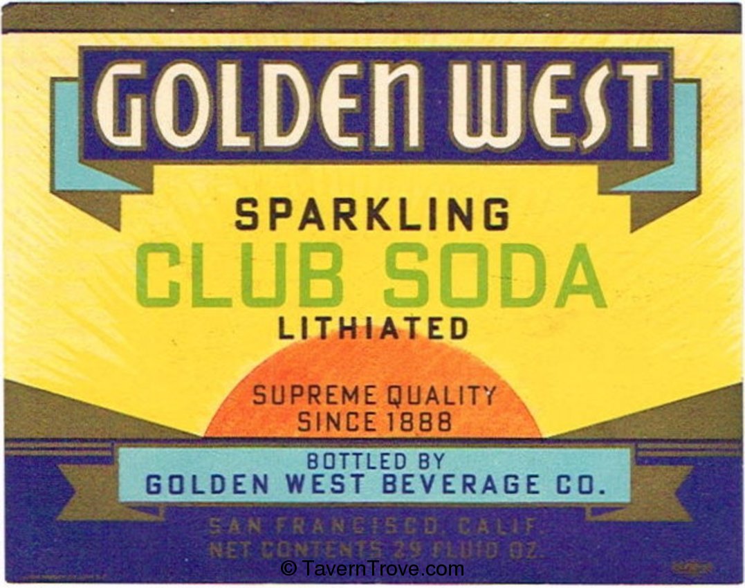 Item 39004 1940 Golden West Club Soda Label