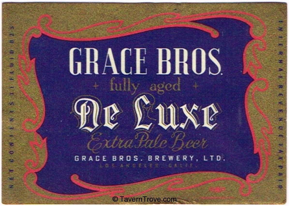 Grace Bros. De Luxe Extra Pale Beer
