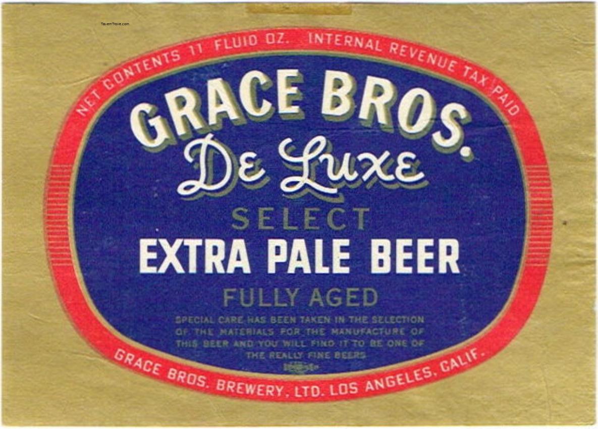 Grace Bros. De Luxe Extra Pale Beer