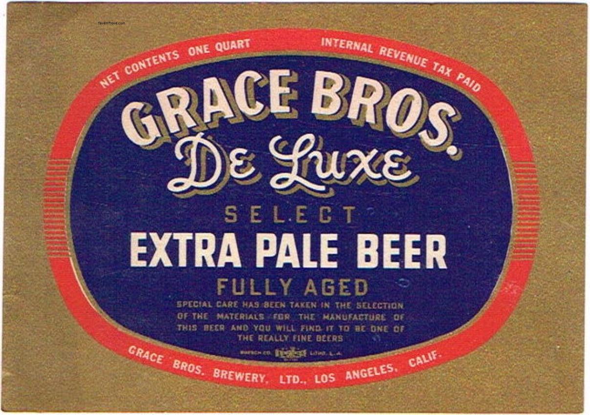 Grace Bros. De Luxe Extra Pale Beer