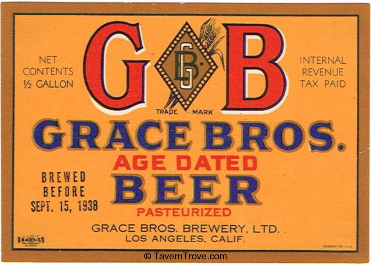 Grace Bros.GB  Age Dated Beer
