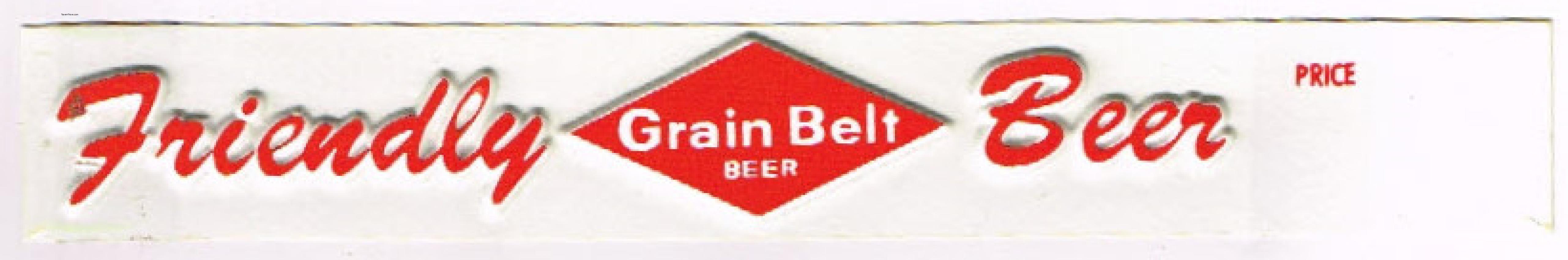 Grain Belt Beer 8-Inch Price Tag Shelf Sign