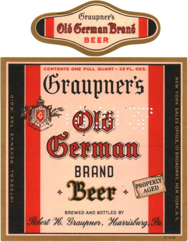 Graupner's Old German Brand Beer