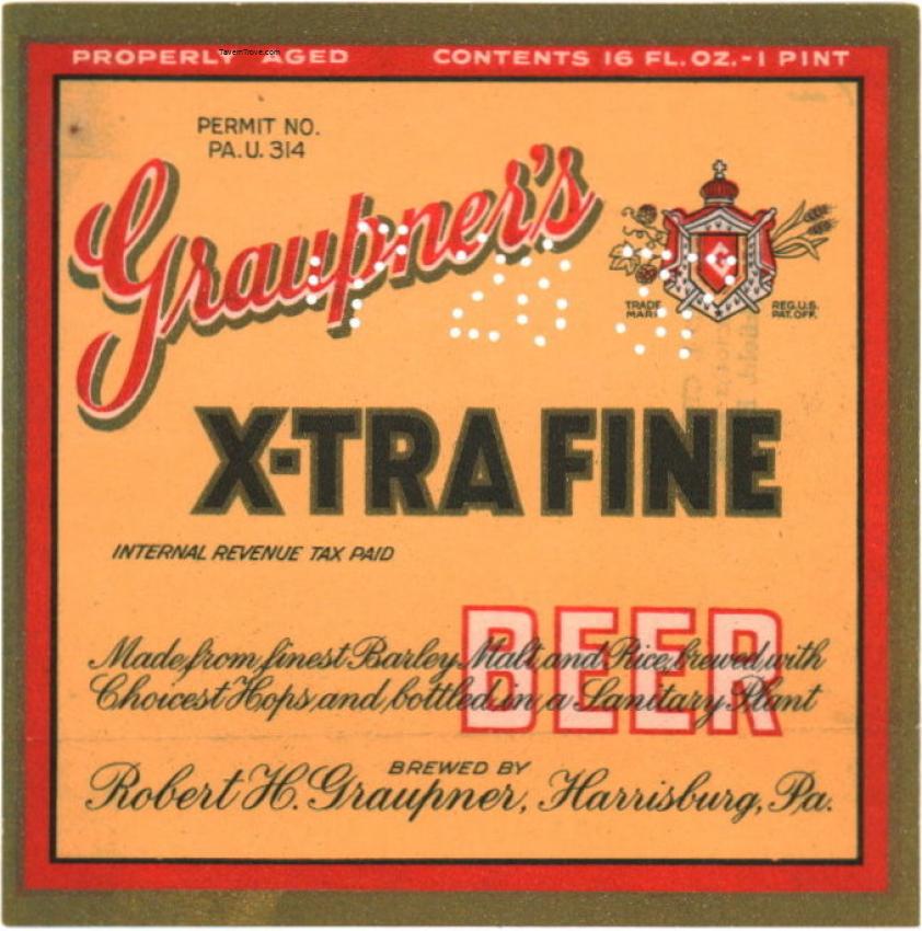 Graupner's X-tra Fine Beer