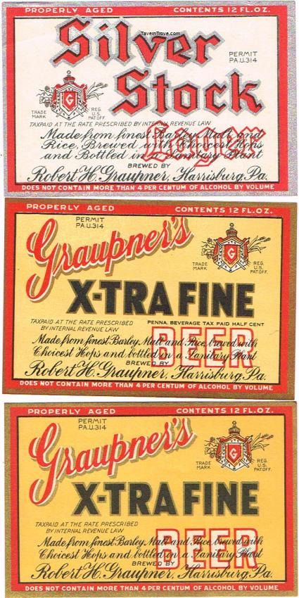 Graupner's Beer Labels Lot of THREE Different Dupe