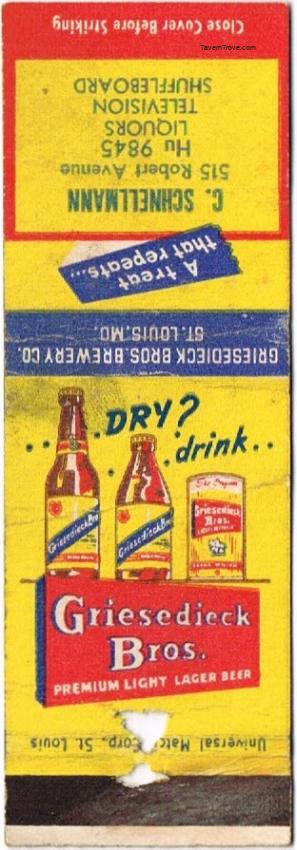 Griesedieck Bros. Premium Light Lager Beer