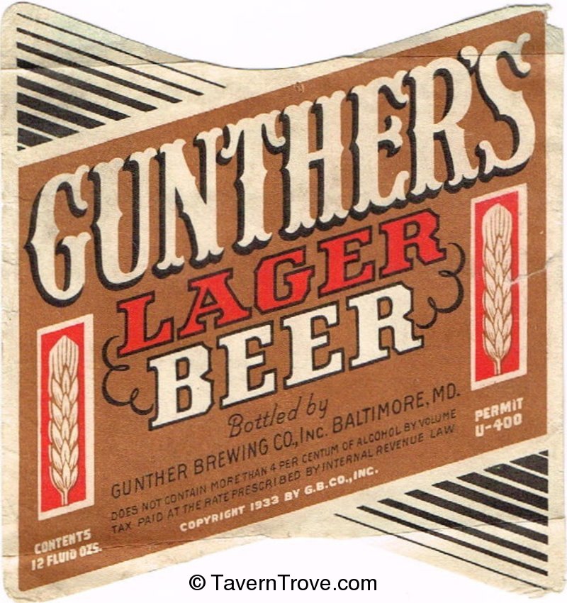 Gunther's Lager Beer