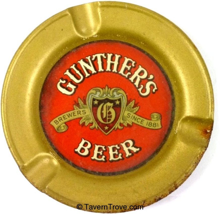 Gunther's Beer tin ash tray
