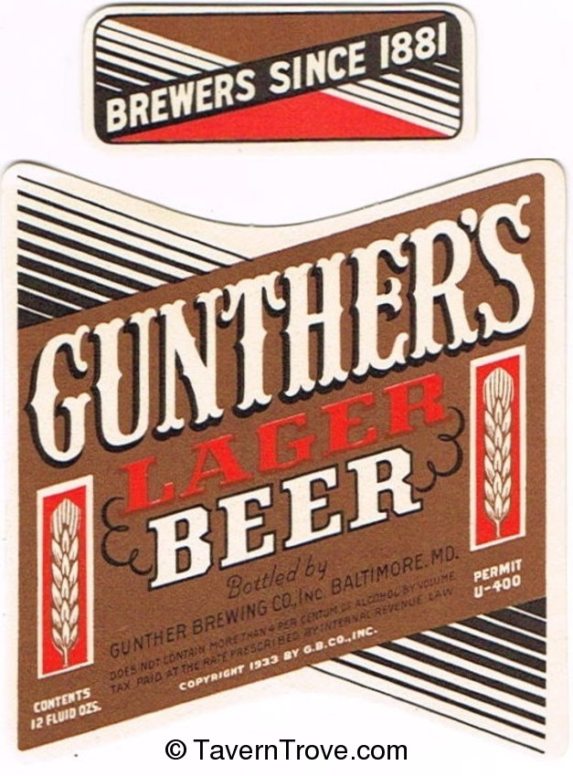 Gunther's Lager Beer