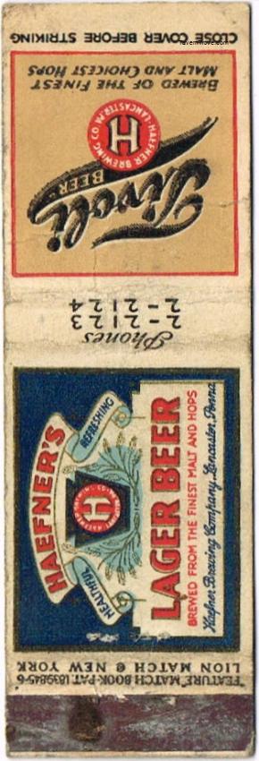 Haefner's Lager/Tivoli Beer Dupe