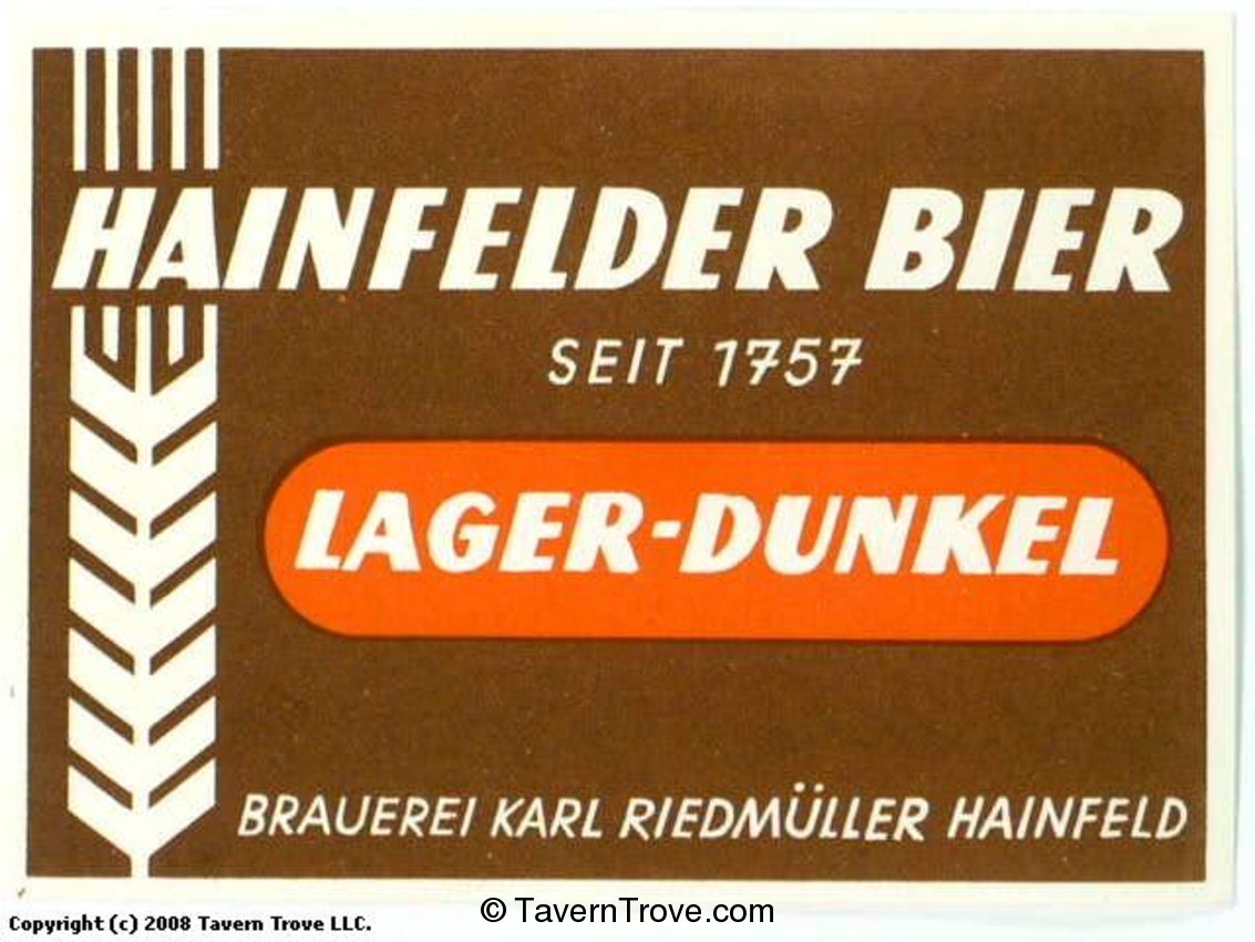 Hainfelder Lager-Dunkel Bier