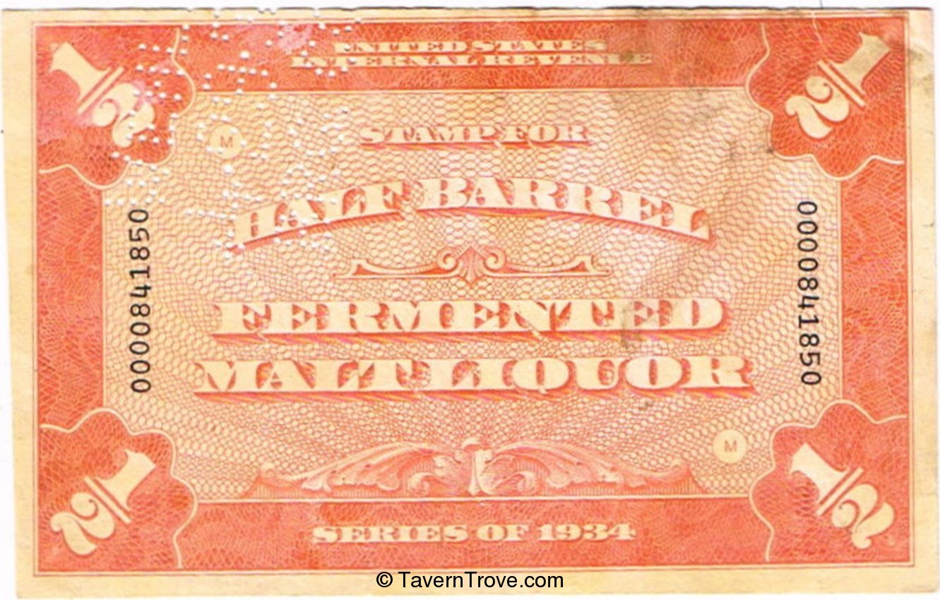 Half Barrel Internal Revenue Tax Stamp