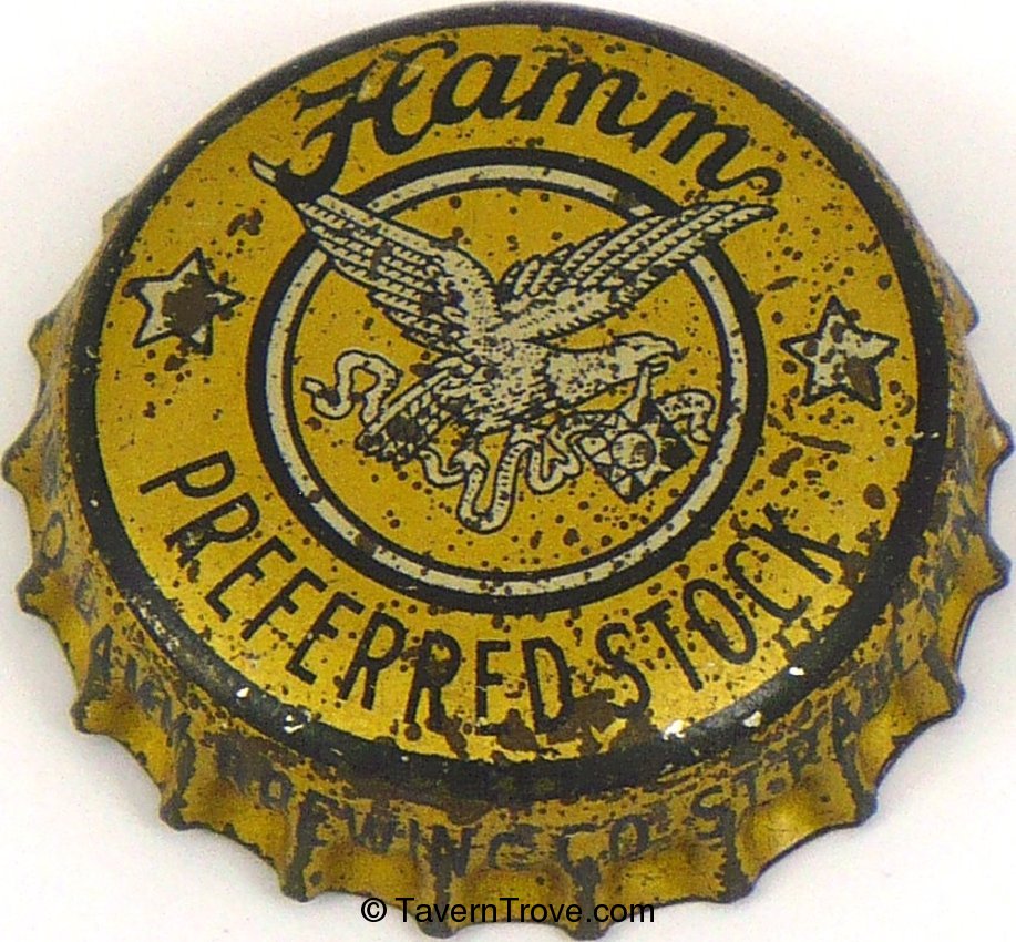 Hamm Preferred Stock Beer (dull gold & silver)