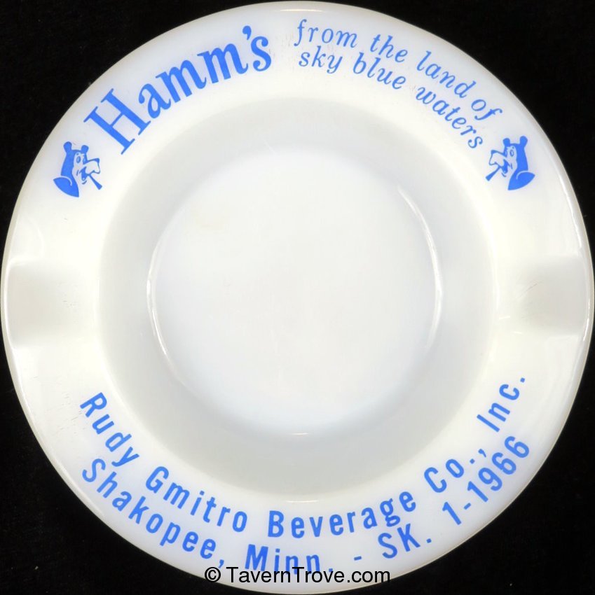 Hamm's Beer Rudy Gmitro Glass Ash Tray Shakopee, Minnesota