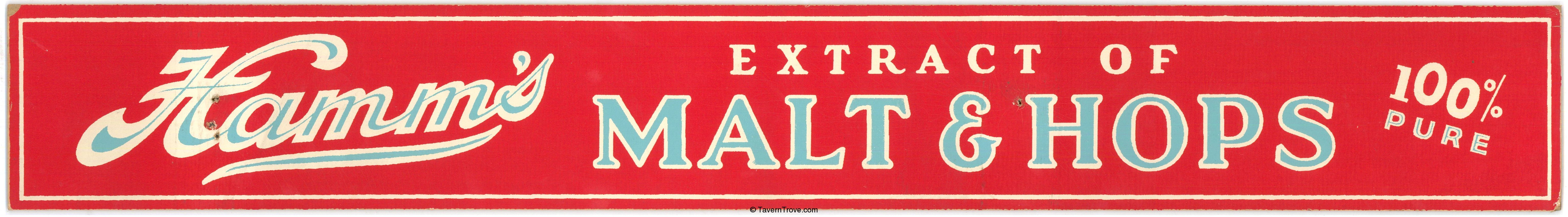 Hamm's Extract Of Malt and Hops Cardboard Sign