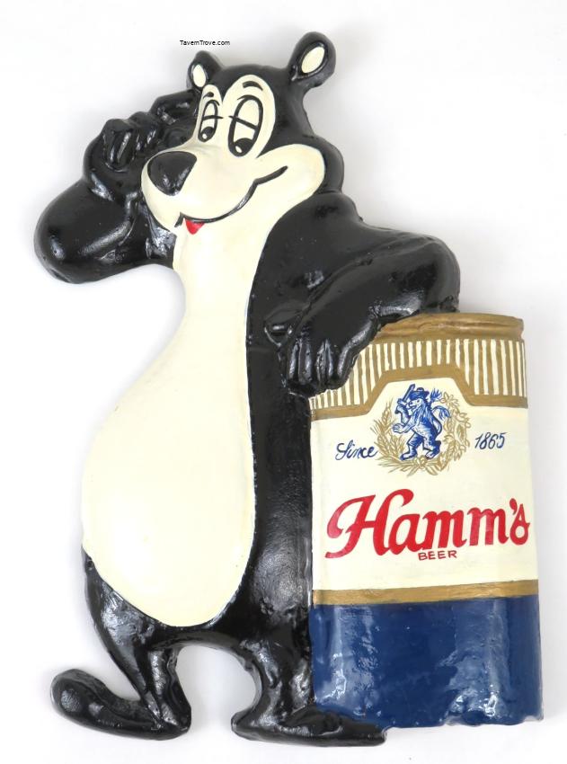 Hamm's Beer Bear & Can Cast 12-Inch Alumnum Wall Plaque