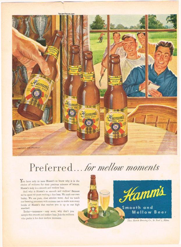 Hamm's Preferred Stock Beer Golfers In Window
