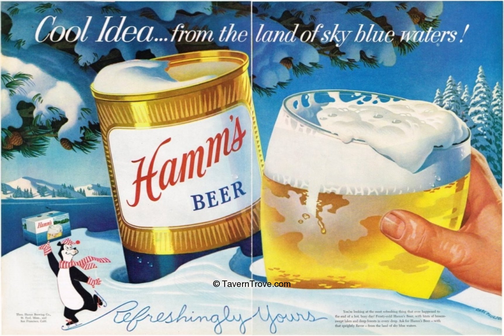 Item #79882 1956 Hamm's Beer Paper Ad 