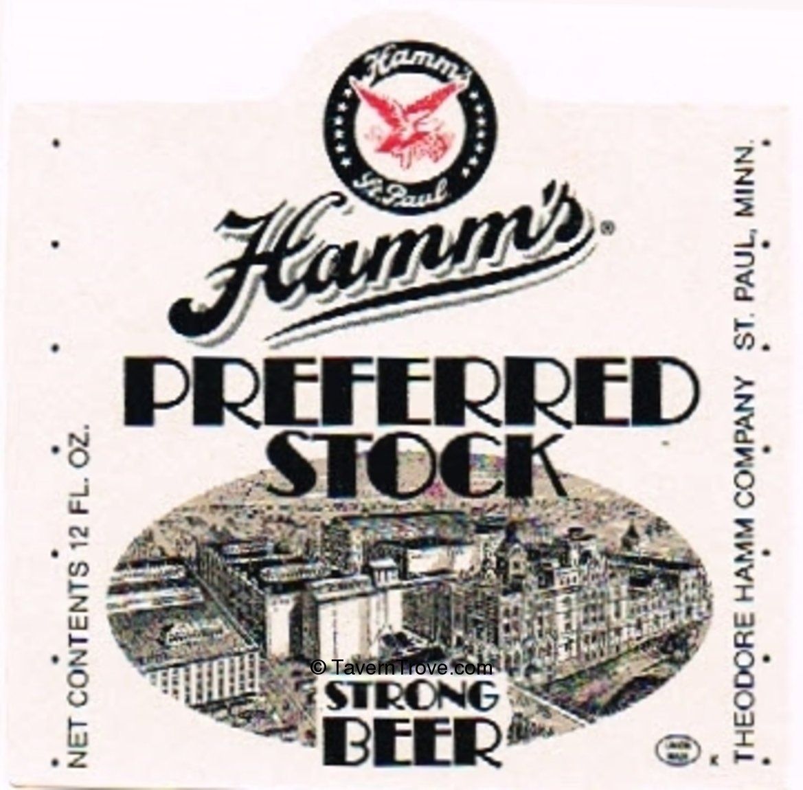 Item #68735 1968 Hamm's Preferred Stock Beer Label 