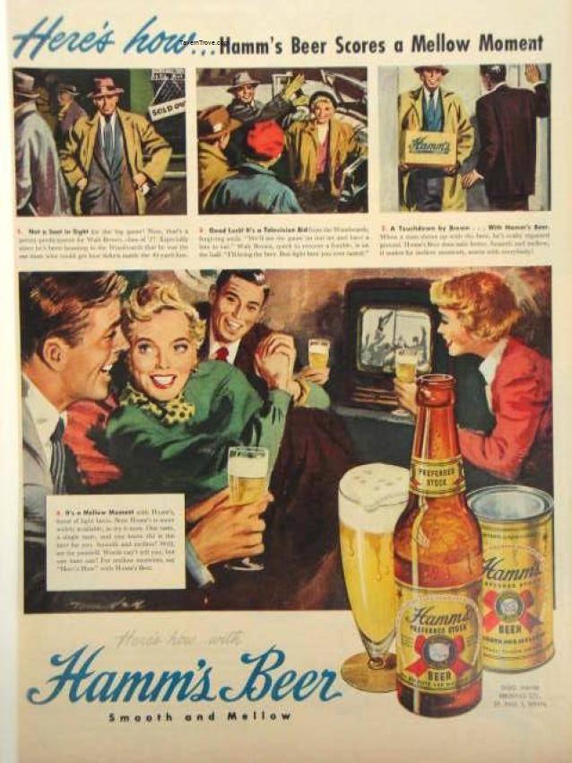 Hamm's Preferred Stock Beer Football on TV