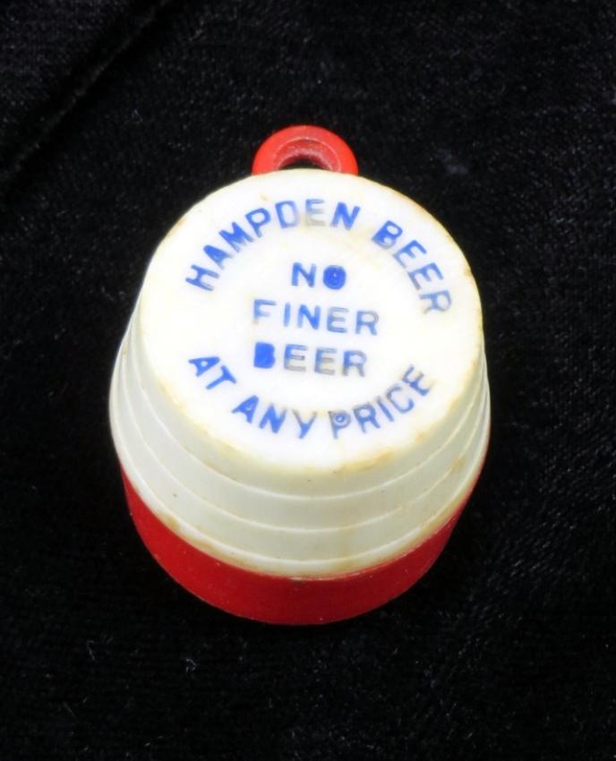 Hampden Beer Barrel Coin Keeper Keychain Lowell Massachusetts
