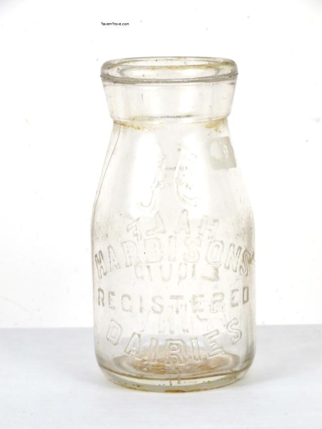 Harbisons Dairy Half Pint Milk Bottle Philadelphia Pennsylvania