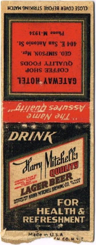 Harry Mitchell's Quality Lager Beer (1938)