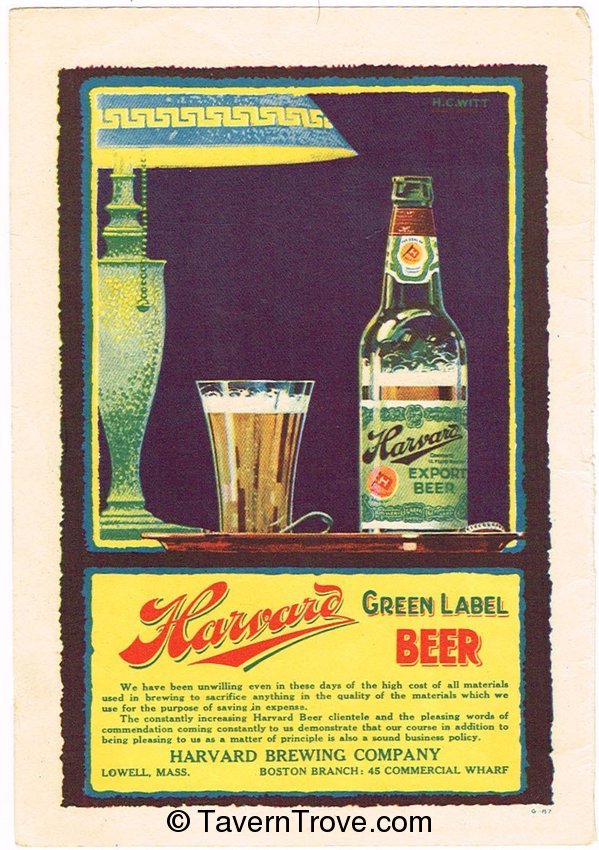 Harvard Green Label Beer