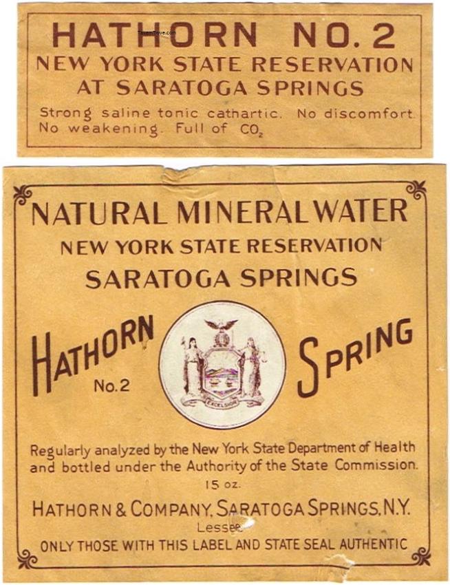 Hathorn Spring Mineral Water Saratoga Springs New York