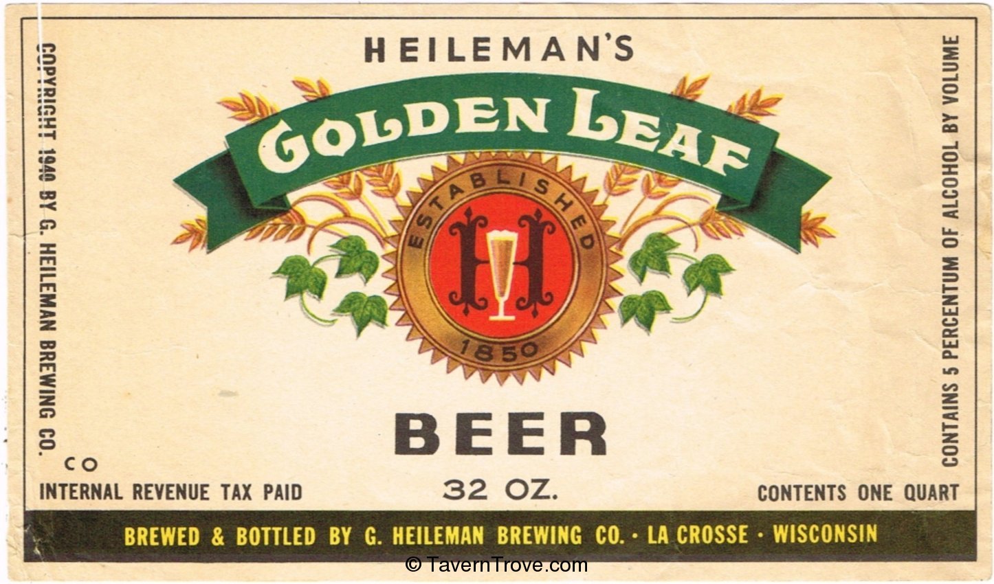 Heileman's Golden Leaf Beer