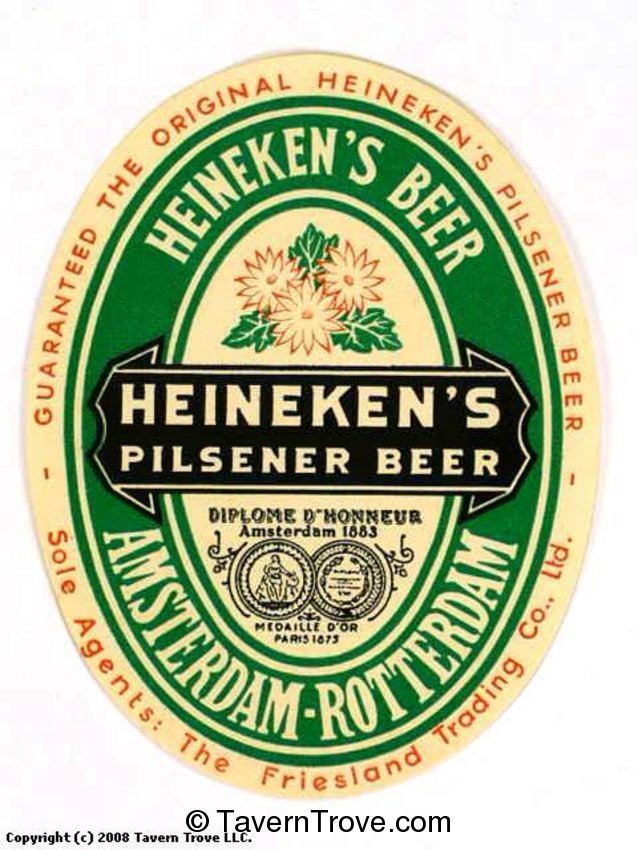 Heineken's Pilsener Beer