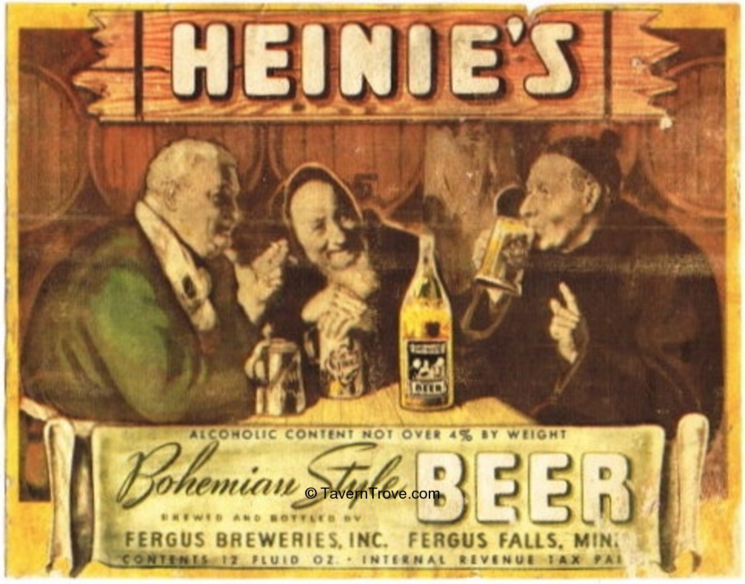 Item 77178 1940 Heinie's Bohemian Style Beer Label CS8311