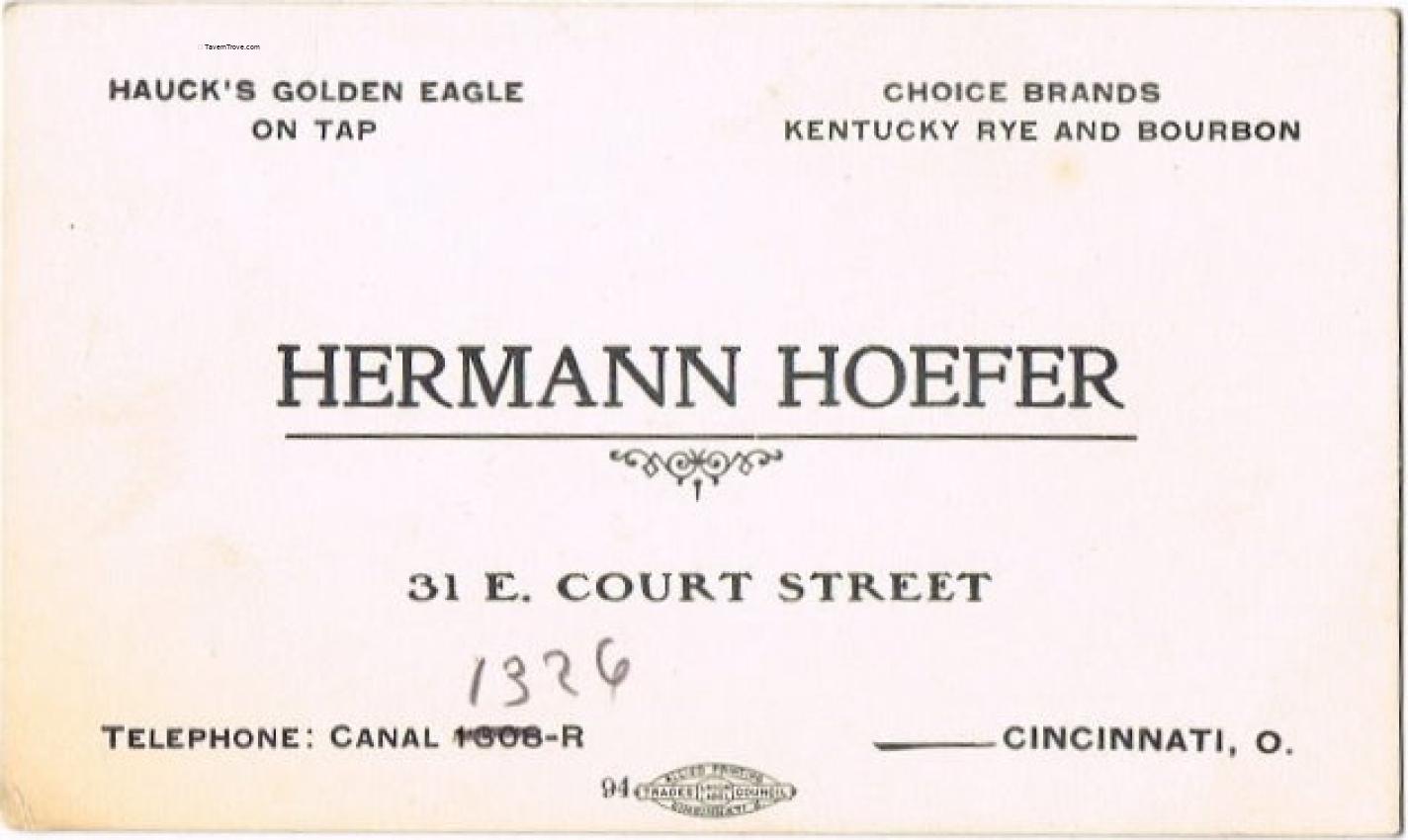 Hauck's Golden Ale, Hermann Hoefer (Saloon Proprietor)