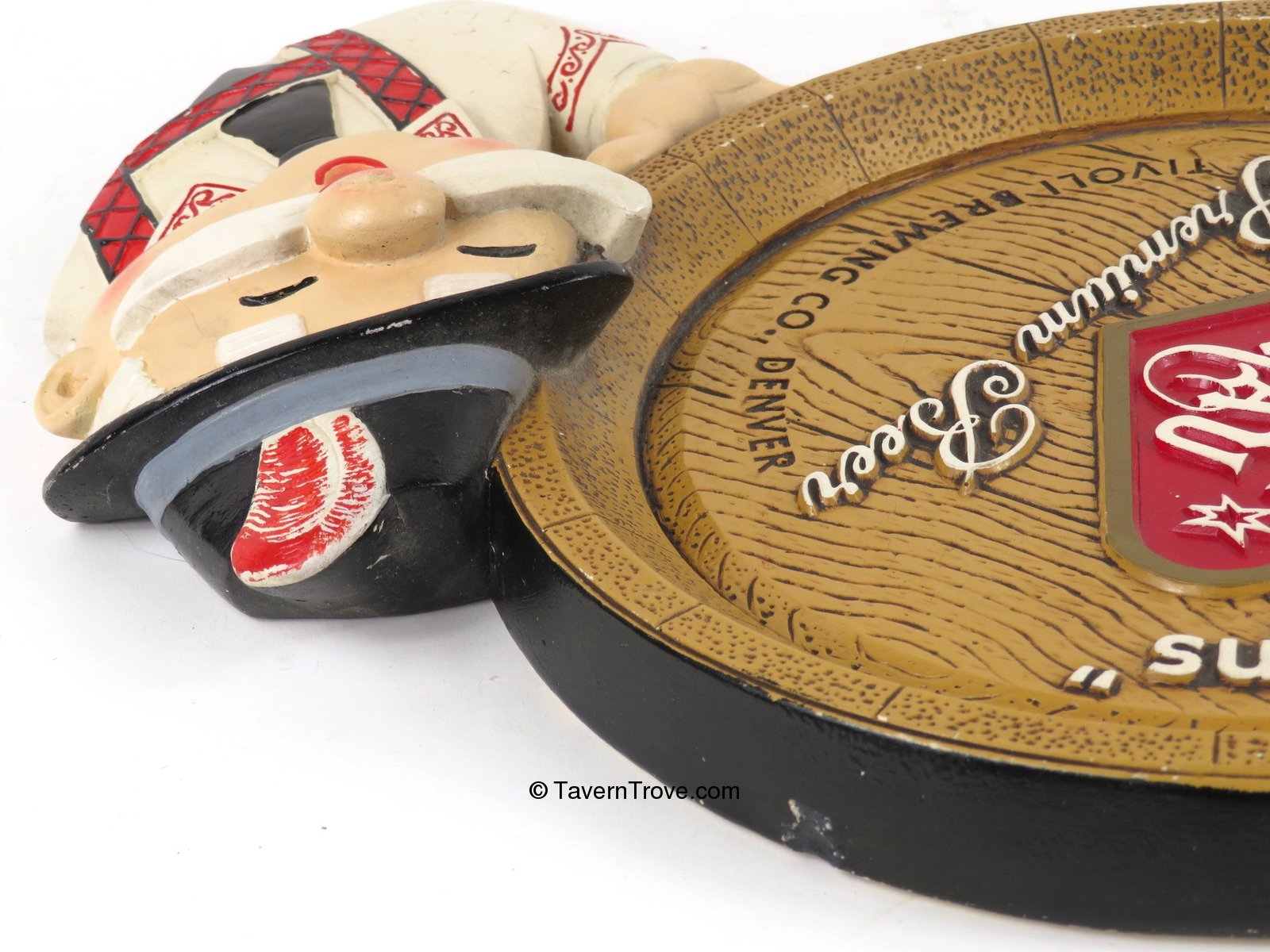 Item 6181 1962 HiEnBrau Beer Barrel End Chalk Plaster sign