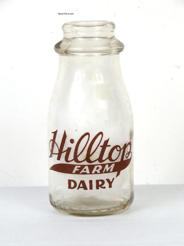 Hilltop Farm Dairy Half Pint Milk Bottle East Blackstone Massachusetts