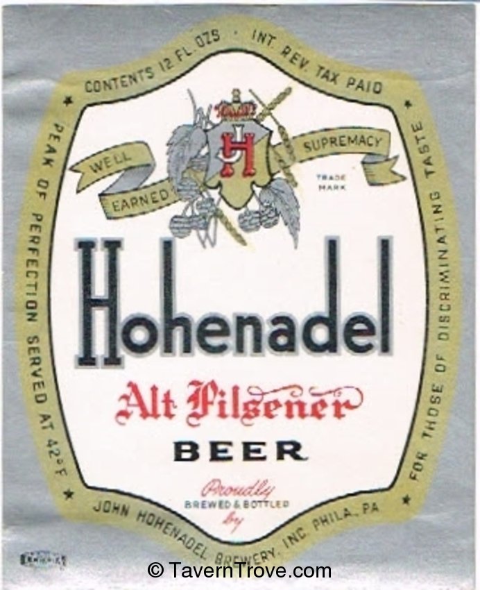 Hohenadel Alt Pilsener Beer 