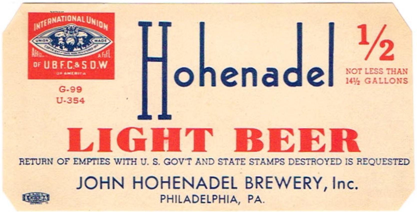 Hohenadel Light Beer